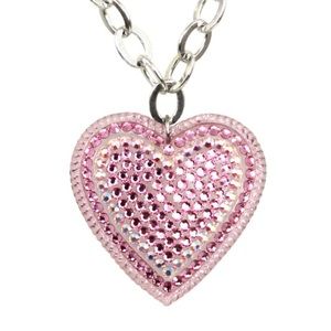 Tarina Tarantino ‘Big Love’ heart necklace baby pink Swarovski